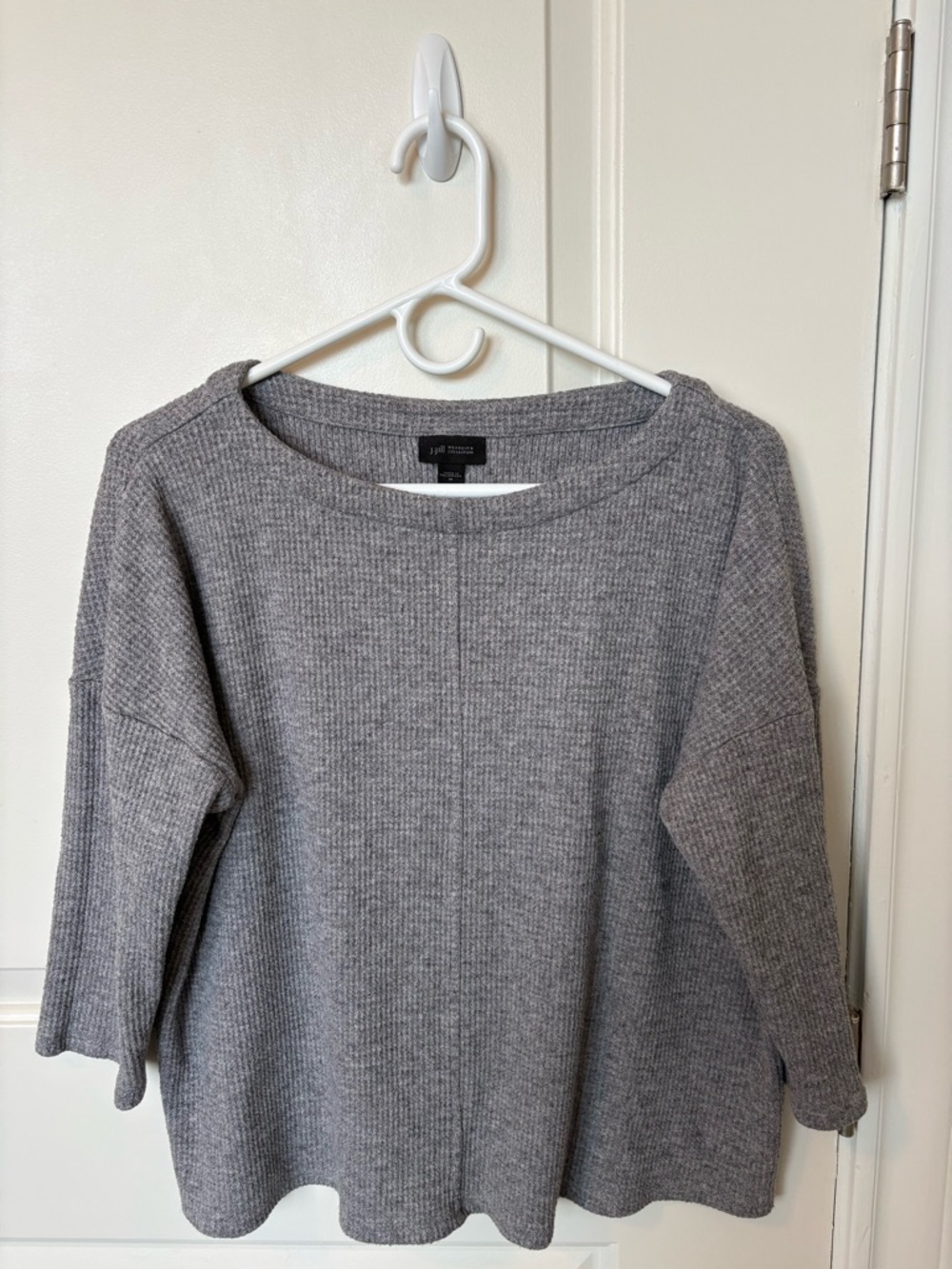 J. Jill Heather Gray Ribbed Knit Sweater